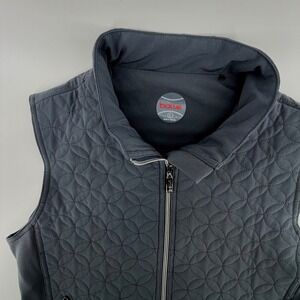 Bolle Womens Quilted Vest Full Zip Gray Size L Polyester Spandex Athleisure